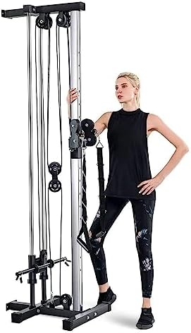 Wall Mounted Cable Crossover - Adjustable Home Gym Equipment - 18 Positions Double Bar Track - Li...